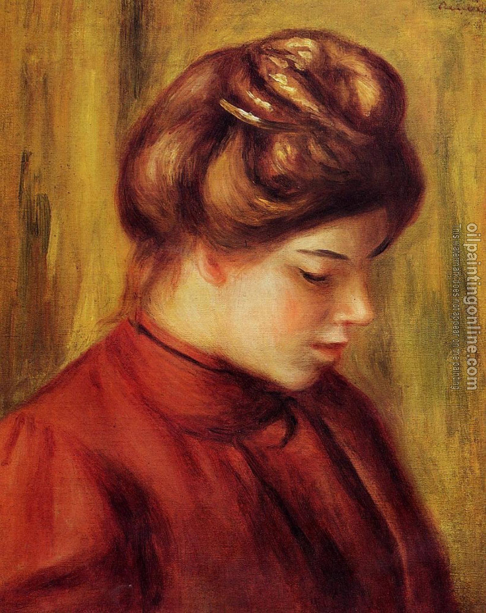 Renoir, Pierre Auguste - Profile of a Woman in a Red Blouse